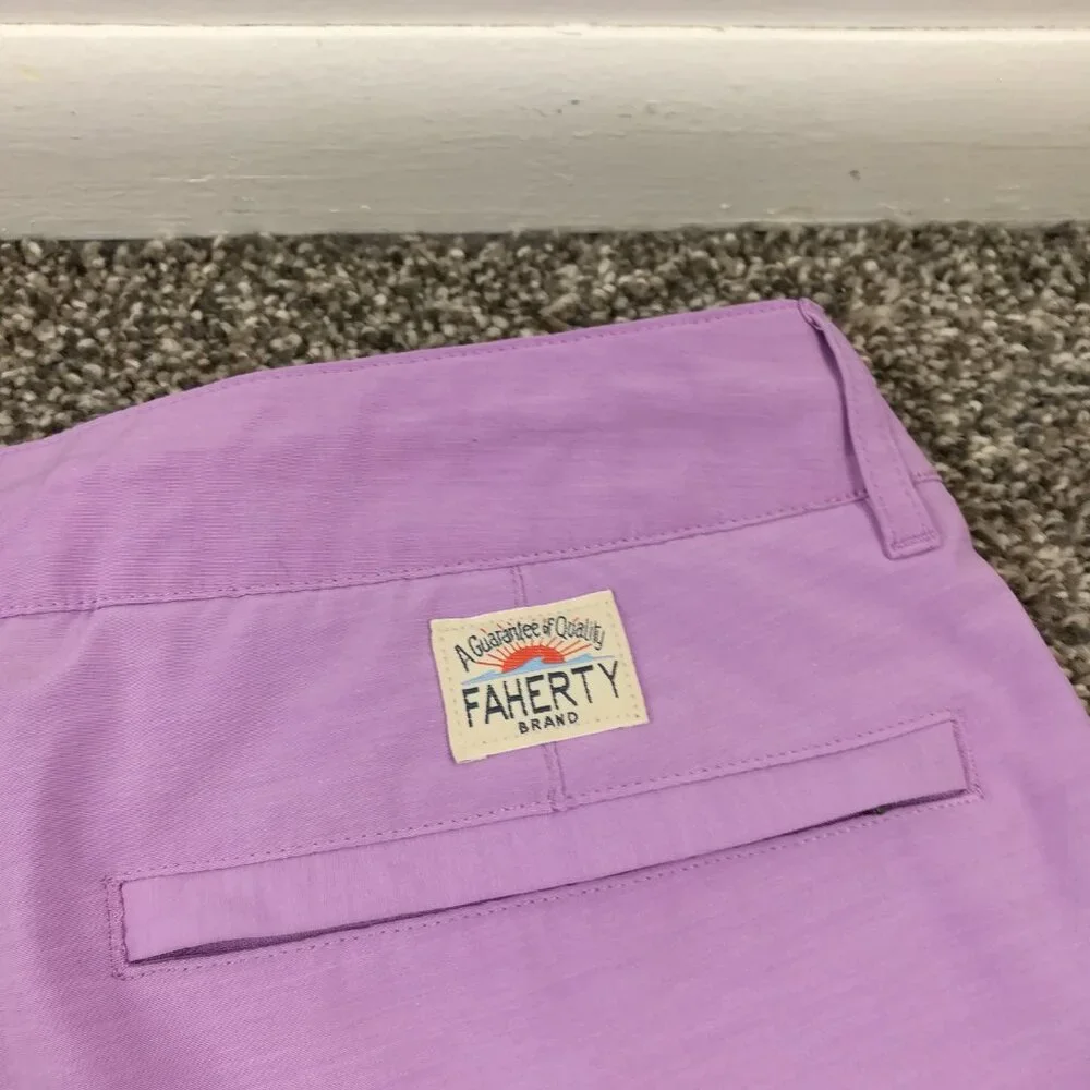 Faherty Shorts 9” All Day Belt Loop Stretch Purple Mens 38 MSC0012